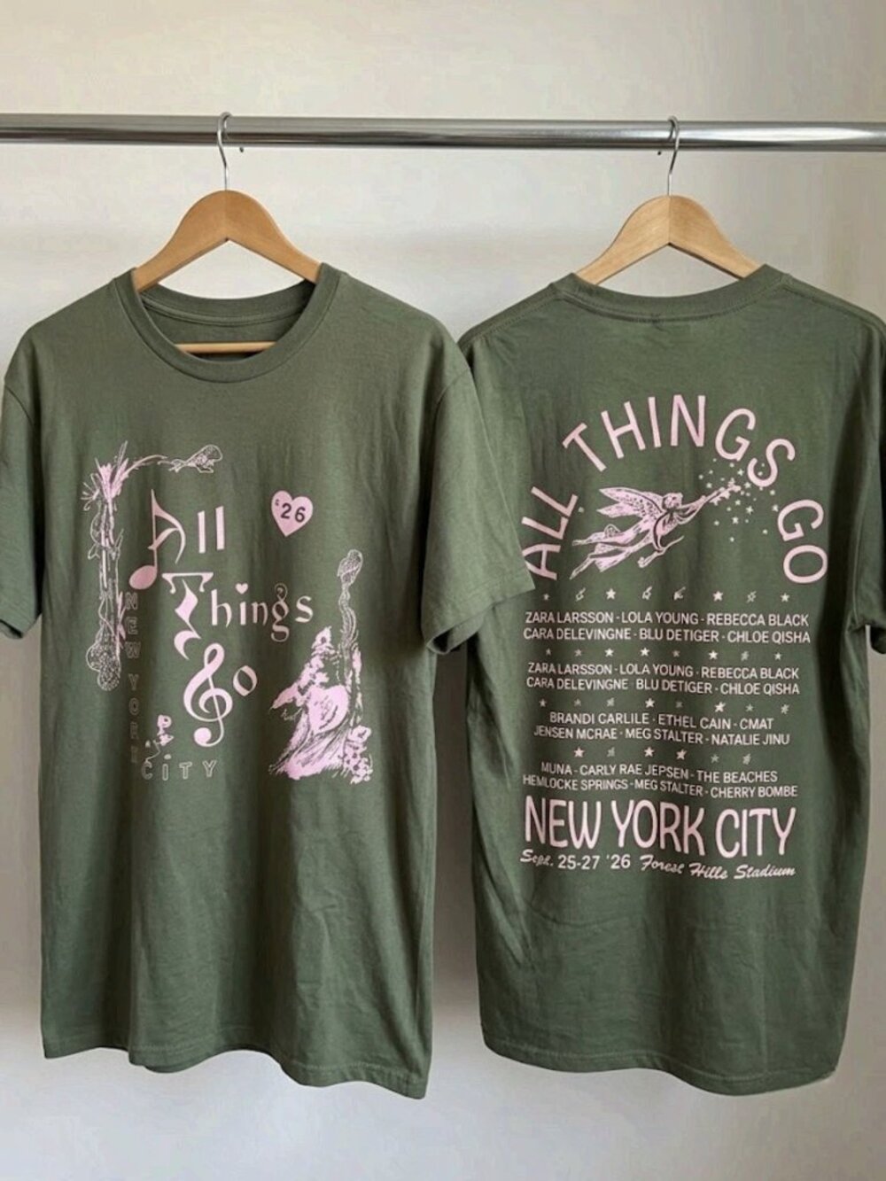 All Things Go NYC Festival 2026 Garden Angel Lineup T-Shirt Reprint
